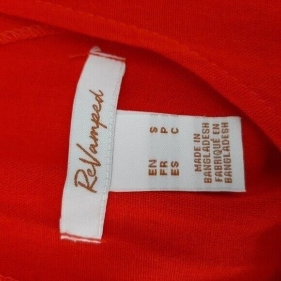 REVAMPED Linen Blend Romper Open Back Red Sz S - Picture 9 of 10